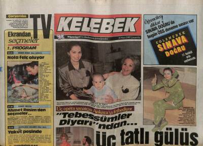 Hürriyet Gazetesi Kelebek Eki 15 Nisan 1987 - Işık Kurt, Çiğdem Önol GZ63551 - 2