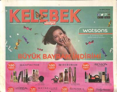 Hürriyet Gazetesi Kelebek Eki 15 Temmuz 2015 - Ajda Pekkan Sürprizi - Kylie İtalyada GZ116346 - 1