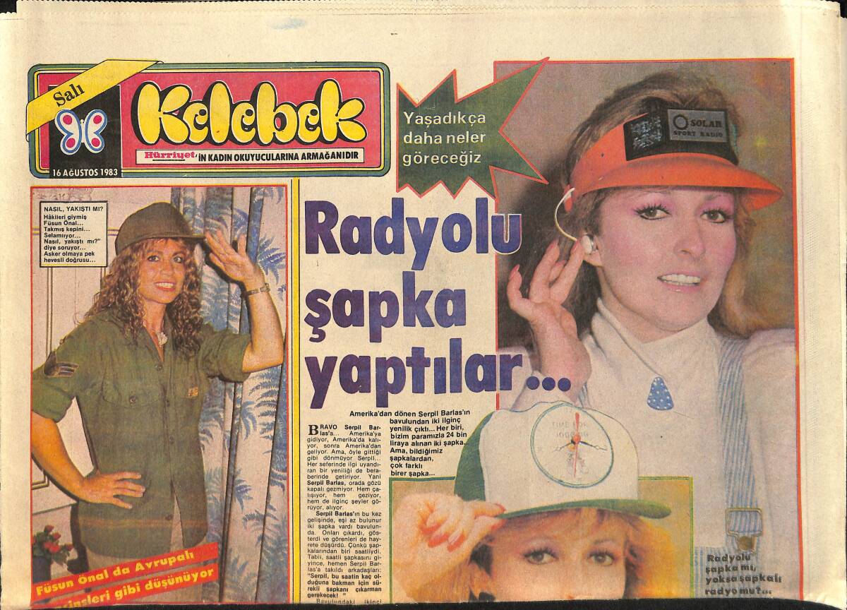 Hürriyet Gazetesi Kelebek Eki 16 Ağustos 1983 - Denktaş'ın Yeğenine İzmir'den Giden Gelinlik GZ155346 - 1