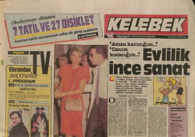 Hürriyet Gazetesi Kelebek Eki 16 Ağustos 1987 - Ajda Pekkan-Ali Bars Dengeli Kibarlık GZ113792 - 1