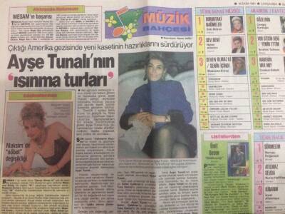 Hürriyet Gazetesi Kelebek Eki 16 Ekim 1991 - Ayşe Tunalının Isınma Turları GZ78319 - 1