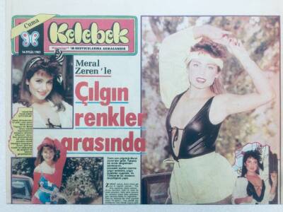 Hürriyet Gazetesi Kelebek Eki 16 Eylül 1983 - Meral Zerenle Çılgın Renkler Arasında GZ42011 - 1