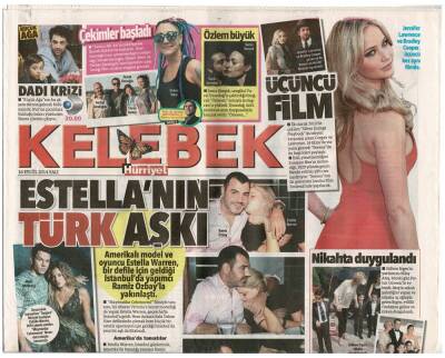 Hürriyet Gazetesi Kelebek Eki 16 Eylül 2014 - Jennifer Lawrence ve Bradley Cooperdan Üçüncü Film Serena GZ48041 - 1