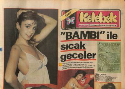 Hürriyet Gazetesi Kelebek Eki 16 Mart 1986 - Bambi İle Sıcak Geceler GZ113614 - 1