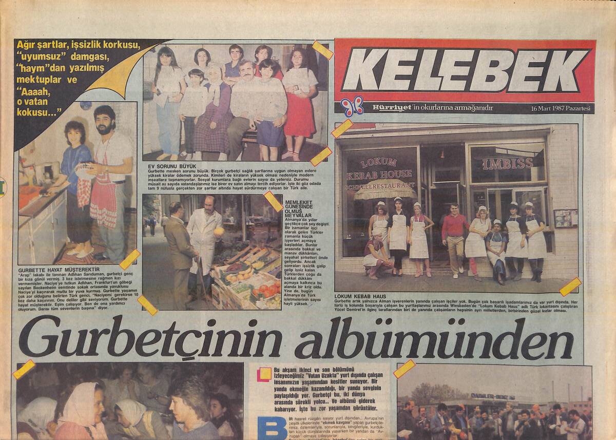 Hürriyet Gazetesi Kelebek Eki 16 Mart 1987 - Suna Süzer'in Abajurları Şeyhlerin Saraylarını Süslüyor - Gurbetçinin Albümünden GZ156177 - 1
