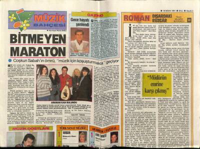 Hürriyet Gazetesi Kelebek Eki 16 Nisan 1991 - Coşkun Sabah Ve Bitmeyen Maraton GZ78336 - 1