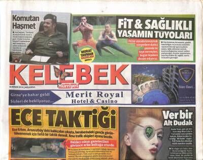 Hürriyet Gazetesi Kelebek Eki 16 Nisan 2014 - Ajda Pekkan , Mahsun Kırmızıgüle Komşu Oldu GZ100265 - 1
