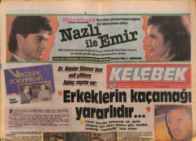 Hürriyet Gazetesi Kelebek Eki 16 Ocak 1988 - Dr. Haydar Dümenden Evli Çiftlere İlginç Reçete Var Erkeklerin Kaçamağı Yaralıdır GZ93939 - 1
