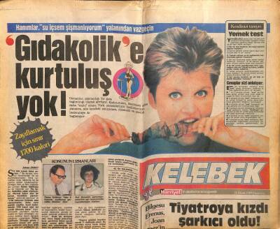 Hürriyet Gazetesi Kelebek Eki 16 Ocak 1989 - Bilgesu Erenus Tiyatroya Kızdı GZ75657 - 1