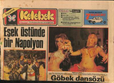 Hürriyet Gazetesi Kelebek Eki 16 Temmuz 1984 - Müjdat Gezenin Yönettiği Gülümseyen Dünya 5 Kıtada Çekilen İlk Türk Filmi... GZ90769 - 1