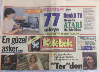 Hürriyet Gazetesi Kelebek Eki 17 Ağustos 1984 - Bahar Öztan Göz Banyosu Yapabildi GZ21664 - 1