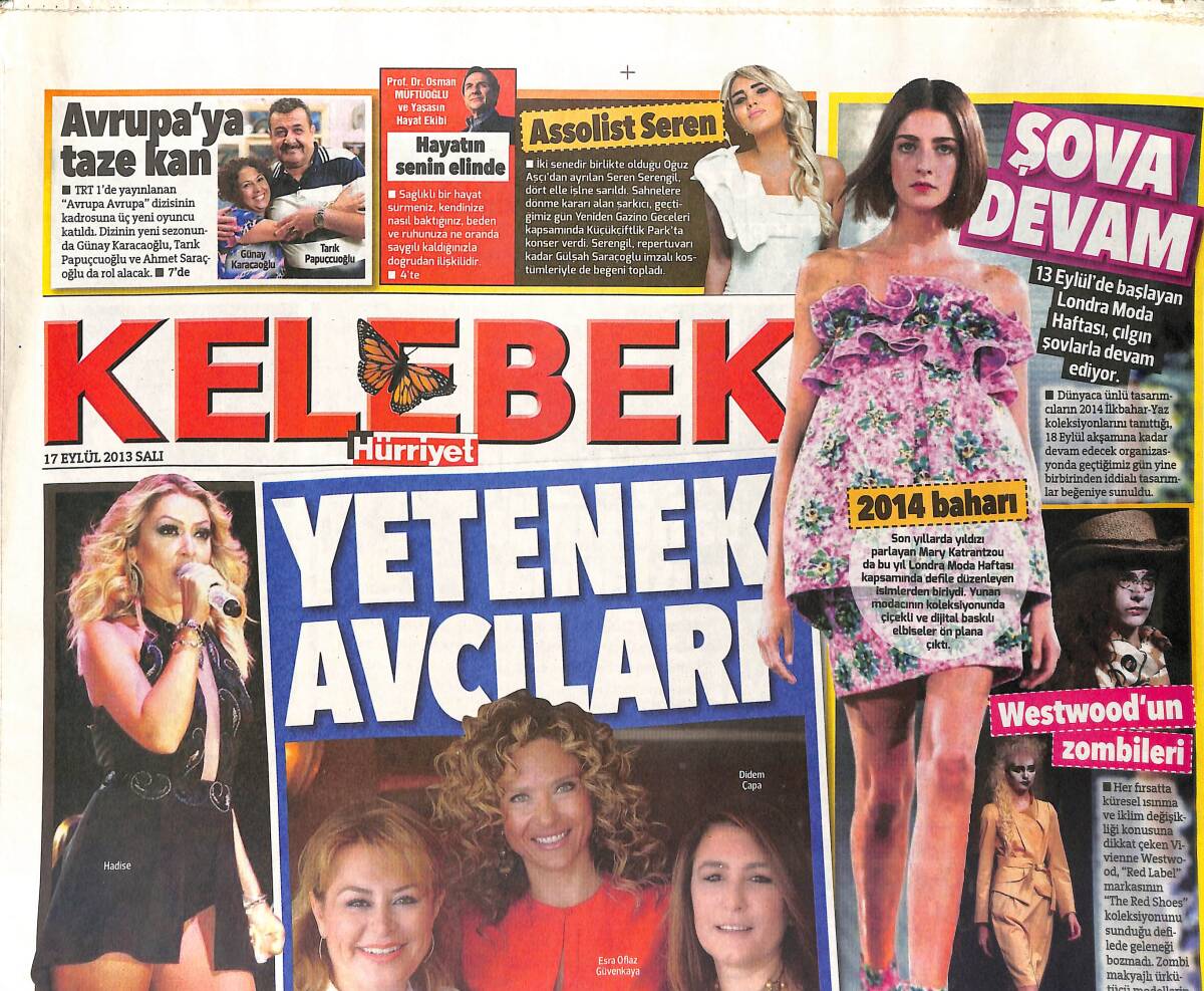 Hürriyet Gazetesi Kelebek Eki 17 Eylül 2013 - Hadise İzdiham Yarattı - Justin Timberlake: Gemma'nın Güzelliği Karşısında Zorlandım GZ155096 - 1