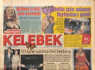Hürriyet Gazetesi Kelebek Eki 17 Haziran 2004 - Çıplak Ayaklı Ve Dövmeli Candan Erçetin, Veysel GORAnın Kötü Bir Taklidi GZ97363 - 1