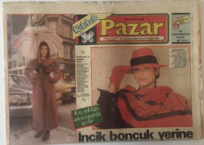 Hürriyet Gazetesi Kelebek Eki 17 Kasım 1985 - Şapka Şıklıktır , Kış Şıklığı Aksesuarla Gelir GZ22464 - 1