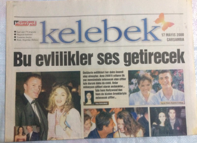Hürriyet Gazetesi Kelebek Eki 17 Mayıs 2000 - Demet Akalın-İbrahim Kutluay,Bu Evlilikler Ses Getirecek GZ21645 - 1