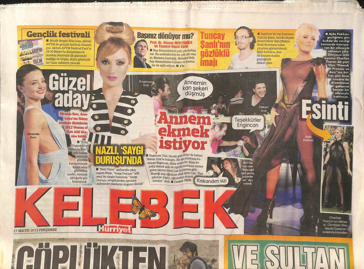 Hürriyet Gazetesi Kelebek Eki 17 Mayıs 2012 - Obama Beyaz Saray'da Ağırladığı David Beckham'a Yaptığı Şakayla Güldürdü - Tuncay Şanlı Gözlüklü İmajı GZ137307 - 1