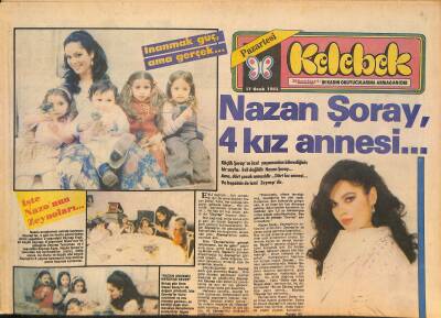 Hürriyet Gazetesi Kelebek Eki 17 Ocak 1983 - Nazan Şoray , 4 Kız Annesi... GZ127942 - 1