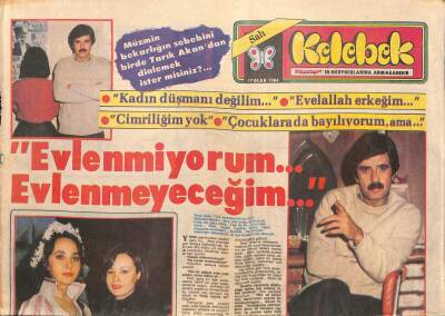 Hürriyet Gazetesi Kelebek Eki 17 Ocak 1984 - Tarık Akan , Türk Sinemasının En Ünlü Aktörlerindendir GZ114742 - 1