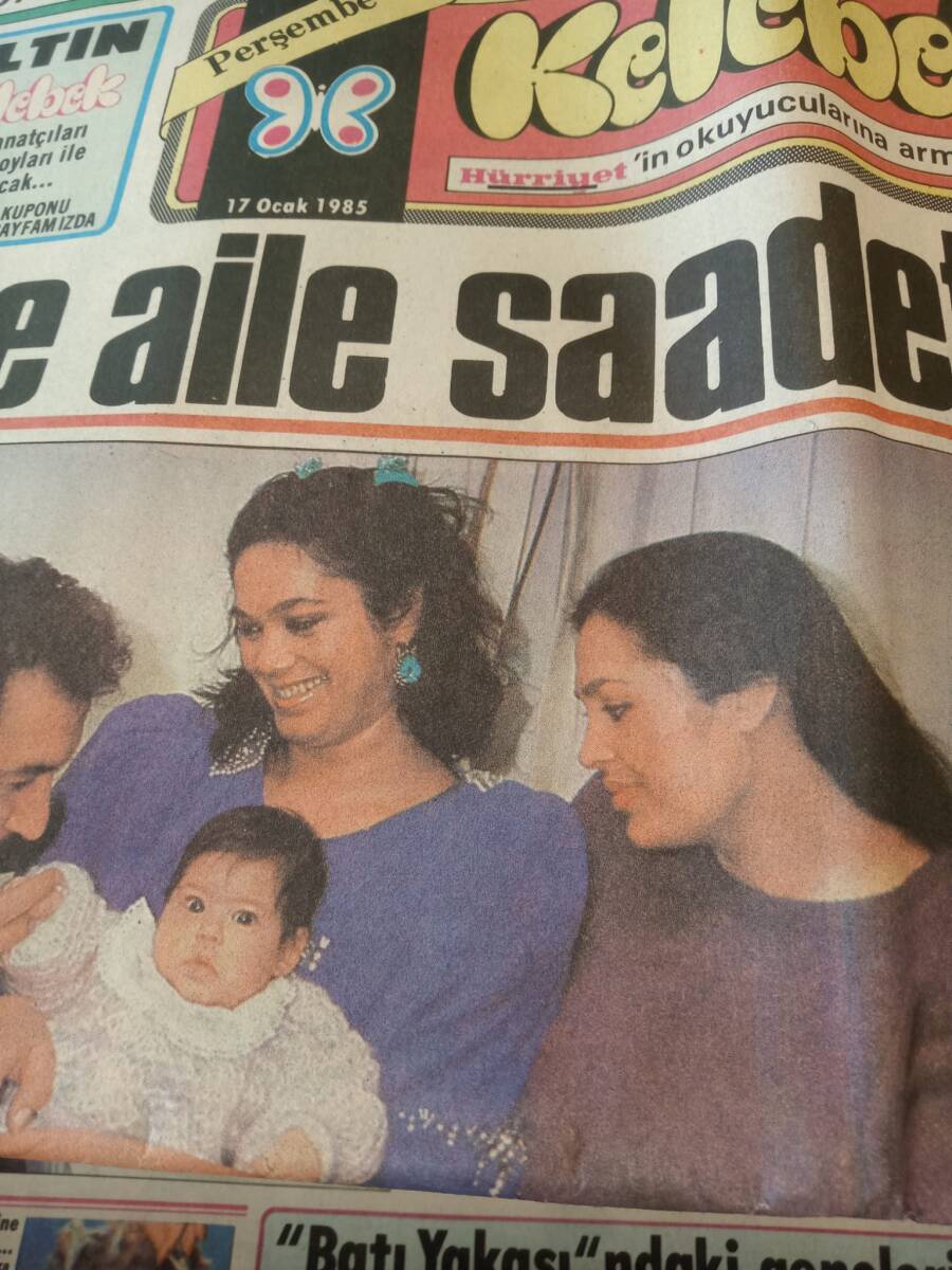 Hürriyet Gazetesi Kelebek Eki 17 Ocak 1985 - Türkan Şoray'ın Aile Saadeti - Hülya Avşar Tutku Fotoroman GZ146521 - 2
