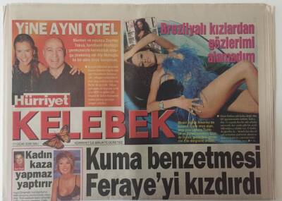 Hürriyet Gazetesi Kelebek Eki 17 Ocak 2006 - Kuma Benzetmesi Feraye Tanyolaçı Kızdırdı GZ18802 - 1