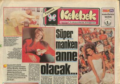 Hürriyet Gazetesi Kelebek Eki 17 Şubat 1986 - Süper Manken Christie Brinkley Anne Olacak GZ113822 - 1