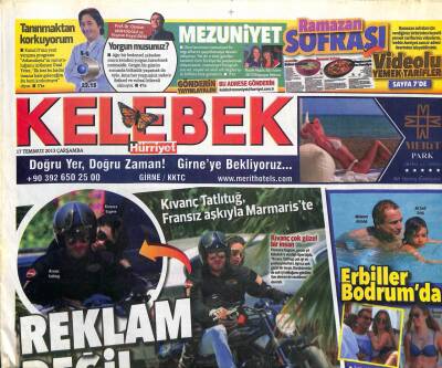 Hürriyet Gazetesi Kelebek Eki 17 Temmuz 2013 - Kıvanç Tatlıtuğ Fransız Aşkıyla Marmariste GZ104751 - 1