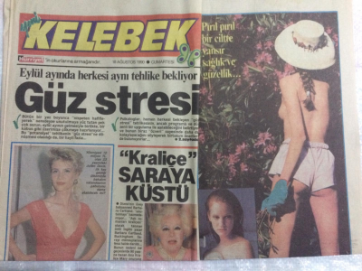 Hürriyet Gazetesi Kelebek Eki 18 Ağustos 1990 - Ahu Tuğba,Tarık Tarcan GZ21688 - 1