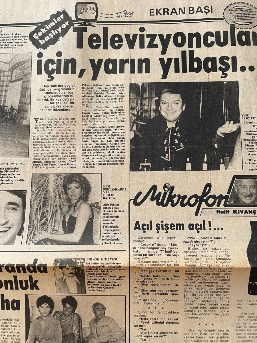 Hürriyet Gazetesi Kelebek Eki 18 Aralık 1983 - Ajda Pekkan Denetimli, Fatma Girik Rekorda, Nazan Şoray Bekliyor - Zeki Müren Yine Assolist GZ147379 - 2