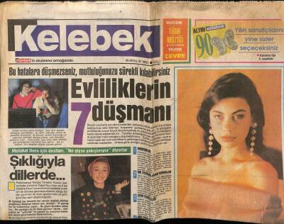 Hürriyet Gazetesi Kelebek Eki 18 Aralık 1990 - Melahat Duru Şıklığıyla Dillerde GZ75824 - 1