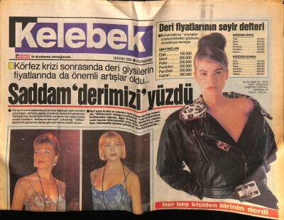 Hürriyet Gazetesi Kelebek Eki 18 Ekim 1990 - Saddam Derimizi Yüzdü GZ75744 - 1