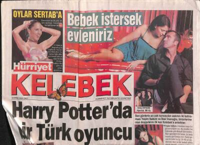 Hürriyet Gazetesi Kelebek Eki 18 Ekim 2005 - Yeşim Salkım Ve İlker İnanoğlu , Birbirlerine Olan Duygularını İlk Kez Kelebeke Anlattılar GZ90905 - 1
