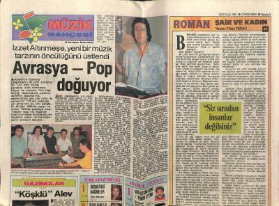 Hürriyet Gazetesi Kelebek Eki 18 Eylül 1991 - İzzet Altınmeşe,Avrasya Pop Doğuyor GZ78323 - 1