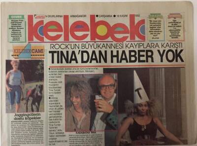 Hürriyet Gazetesi Kelebek Eki 18 Kasım 1992 - Rockun Büyükannesi Kayıplara Karıştı Tınadan Haber Yok GZ25165 - 1