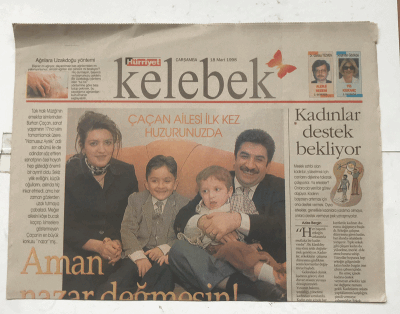 Hürriyet Gazetesi Kelebek Eki 18 Mart 1998 - Çaçan Ailesi İlk Kez Huzurunuzda GZ7314 - 1