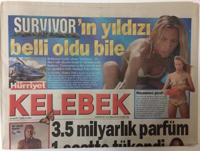 Hürriyet Gazetesi Kelebek Eki 18 Mart 2005 - 3.5 Milyarlık Parfüm 1 Saatte Tükendi Silver Rain Parfümünü Ebru Gündeş , Sibel Can , Gülben Ergen Aldı GZ20071 - 1