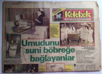 Hürriyet Gazetesi Kelebek Eki 18 Mayıs 1983 - Umudunu Suni Böbreğe Bağlayanlar ...GZ39026 - 1