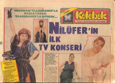 Hürriyet Gazetesi Kelebek Eki 18 Mayıs 1984 - Nilüferin İlk TV Konseri - Bu Gece Ekranda Mazhar Fuat Özkanda Var... GZ90525 - 1