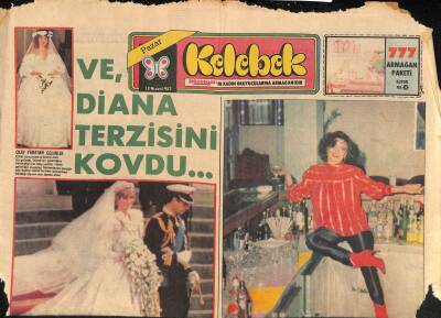 Hürriyet Gazetesi Kelebek Eki 18 Nisan 1982 - Ve,Diana Terzisini Kovdu... GZ115451 - 1