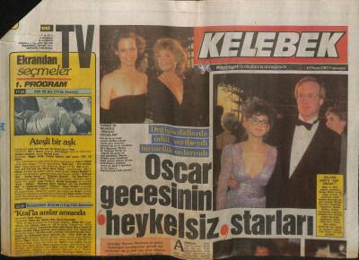 Hürriyet Gazetesi Kelebek Eki 18 Nisan 1987 - Oskar Gecesinin Starları GZ63549 - 1