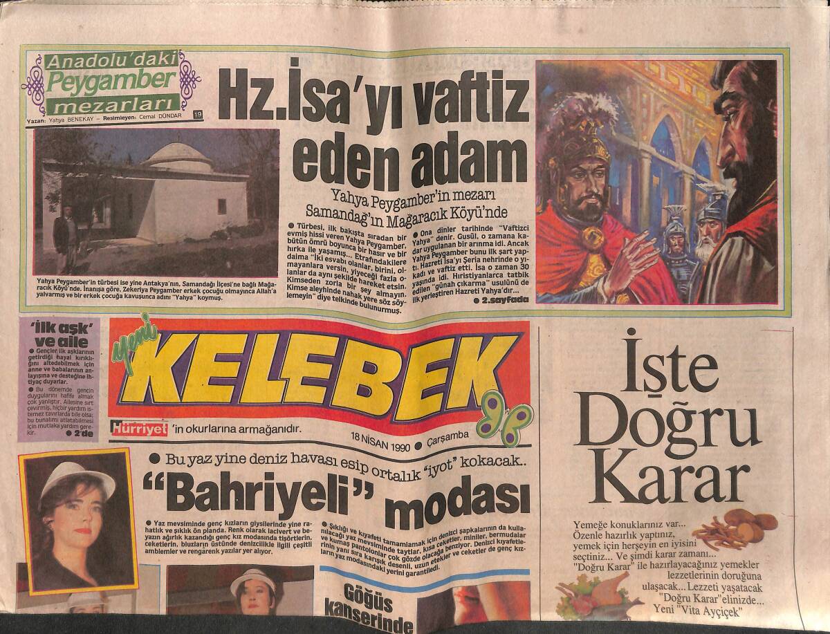Hürriyet Gazetesi Kelebek Eki 18 Nisan 1990 - Bahriyeli Modası - Teletekst Yayınlarında Karmaşa GZ138049 - 1
