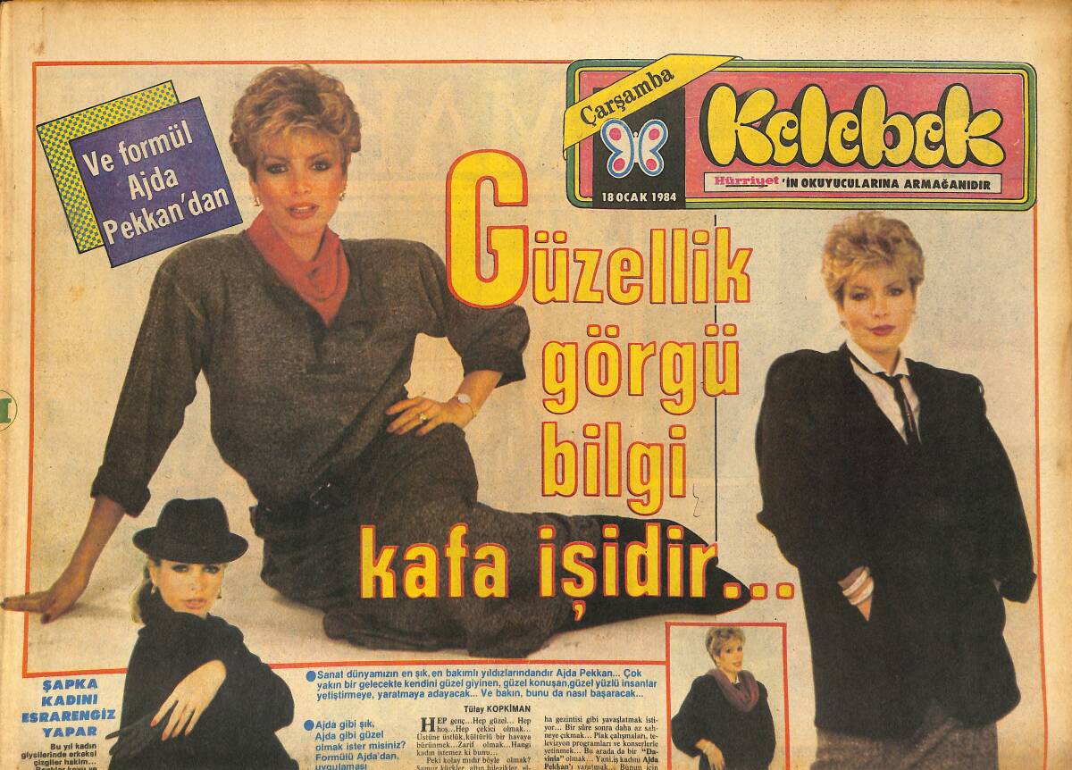 Hürriyet Gazetesi Kelebek Eki 18 Ocak 1984 - Ve Formül Ajda Pekkan'dan - Gazanfer Özcan , Eşi , Kızı Ve Damadı İle Aynı Oyunda Oynuyor GZ147332 - 1