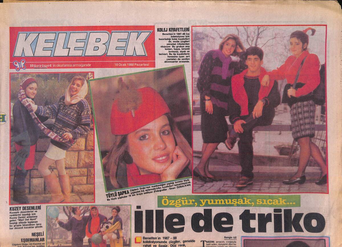 Hürriyet Gazetesi Kelebek Eki 18 Ocak 1988 - Neco İle Eşi Oya 15. Evlilik Yıldönümlerini Kutluyorlar - 007'Ye Yeni Bir Yüz Bulundu GZ156122 - 1