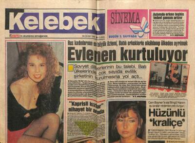 Hürriyet Gazetesi Kelebek Eki 18 Ocak 1991 - Evlenen Kurtuluyor GZ61961 - 2