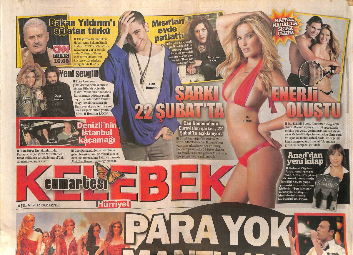 Hürriyet Gazetesi Kelebek Eki 18 Şubat 2012 - Can Bonomo'nun Eurovision Şarkısı 22 Şubat'ta Açıklanıyor GZ155057 - 1