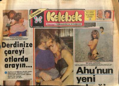 Hürriyet Gazetesi Kelebek Eki 18 Temmuz 1984 - Ahu Tuğbanın Yeni Erkeği GZ78273 - 1