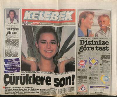Hürriyet Gazetesi Kelebek Eki 19 Aralık 1988 - Manken Hande Demir , Dişlerinin Güzel Ve Bakımlı Olmasına Özen Gösteriyor GZ82816 - 1