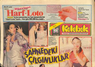 Hürriyet Gazetesi Kelebek Eki 19 Ekim 1982 - Yıldırım Önaldan Karanlığı Gören Gözler GZ115312 - 1