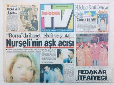 Hürriyet Gazetesi Kelebek Eki 19 Ekim 1993 -Nurseli İdizin Aşk Acısı GZ42778 - 1