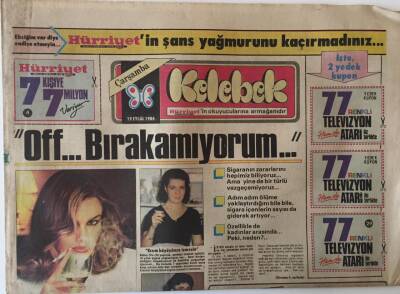 Hürriyet Gazetesi Kelebek Eki 19 Eylül 1984 - Off .. Sigarayı Bırakamıyorum GZ22069 - 1
