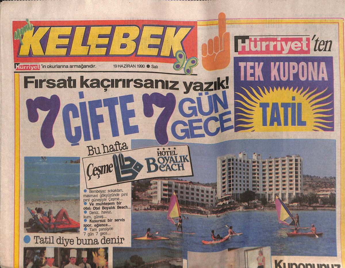 Hürriyet Gazetesi Kelebek Eki 19 Haziran 1990 - Michael Jackson Hanedanı - Sammy Davis Hayranlarına GZ138137 - 1